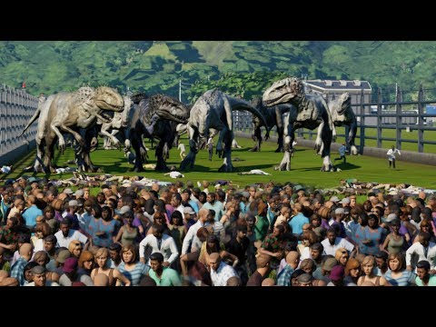 TRAPPING 3.000 PEOPLE with 50 I-REX - Jurassic World Evolution
