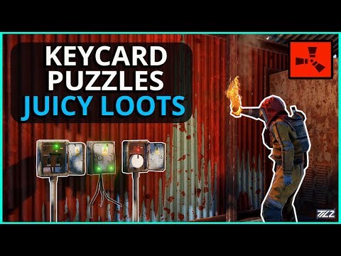 Keycard PUZZLES Give Great LOOT! Rust Survival Gameplay