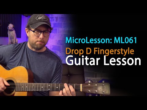 MicroLesson: Acoustic Blues Fingerstyle in Drop D Tuning - Easy Composition - Guitar Lesson - ML061