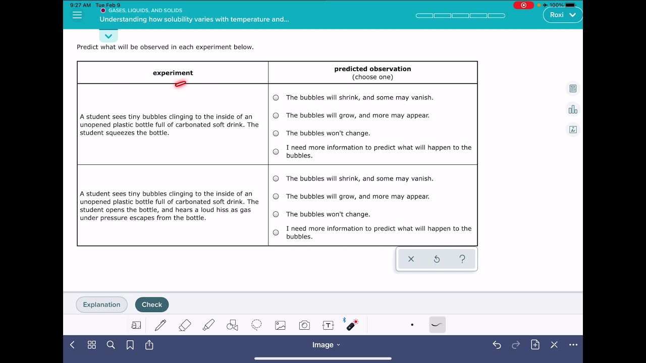 ALEKS: Understanding how solubility varies with temperature and pressure