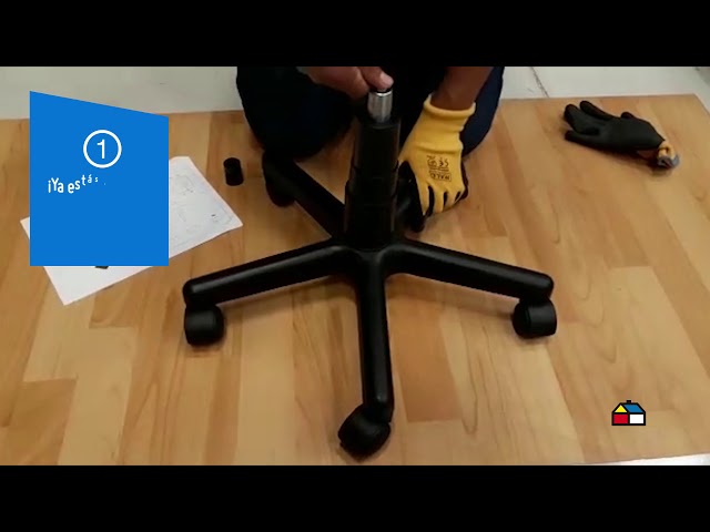 Vídeo relacionado con HOMCOM Taburete con Ruedas Giratorio con Respaldo Desmontable, Negro