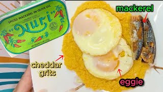 Trying NURI SPICED MACKEREL w/ easy breakfast!