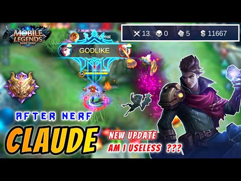 After Nerf Claude Hyper Carry Gameplay And Build By X Moba ~ Claude Mobile Legends