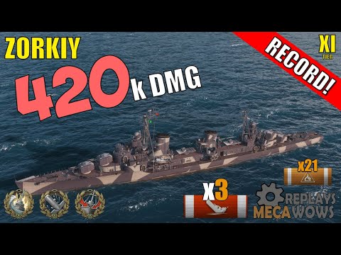 DAMAGE RECORD! Zorkiy 420k Damage | World of Warships Gameplay