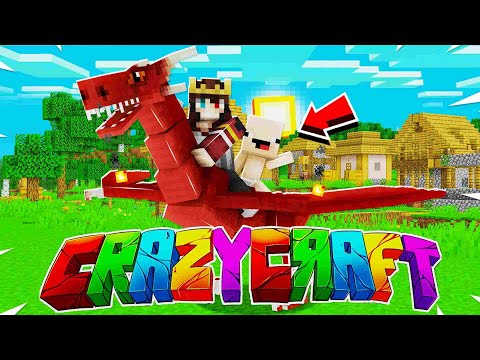 CRAZY CRAFT - WOW WE RIDED THE DRAGON!! 😱 Minecraft