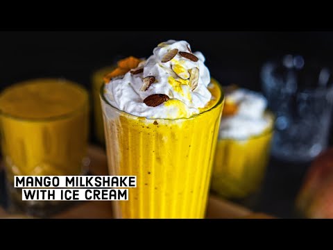 The Best Mango Milkshake With Ice Cream - ASMR
