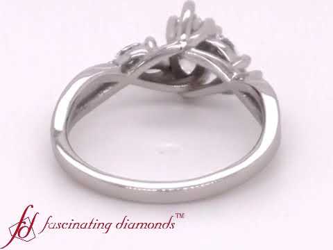 Marquise Cut Twisted Petal Diamond Ring In White Gold-FD8300MQR