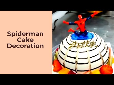 Spiderman Cake Decoration | Spider Web Cake Tutorial | Chocolate Spider Web Cake