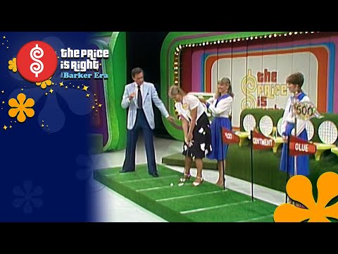Contestant Needs Help With Her VERY LONG HAIR While Playing HOLE IN ONE - The Price Is Right 1983