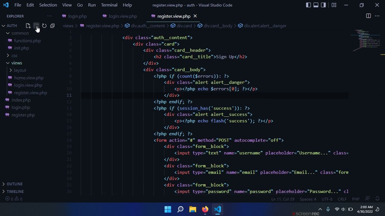 Login & Register System in PHP - User Authentication