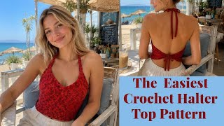 Crochet Halter Top Pattern | Easy Summer Crochet Top | Beginner Friendly  DIY Crop Top