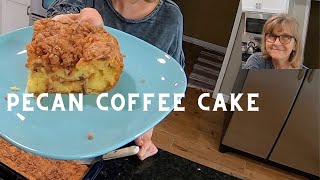 Pecan Coffee Cake made with Yellow Cake Mix and Sour Cream