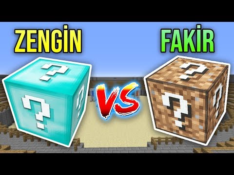 ZENGİN VS FAKİR ŞANS BLOKLARI CHALLENGE - Minecraft
