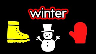 Winter Words with Animations - in English and ASL for Low Vision (CVI-friendly) with music gameplay video by mgorham, 3:31 duration