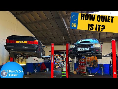 FITTING NEW EXHAUST TO THE SUBARU TO PASS THE DECIBEL TEST FOR CASTLE COMBE TRACK DAY