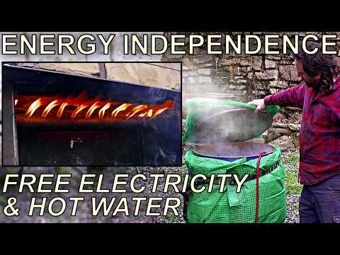 Complete Off Grid Energy System | DIY Electricity & Hot Water - Charcoal Retort