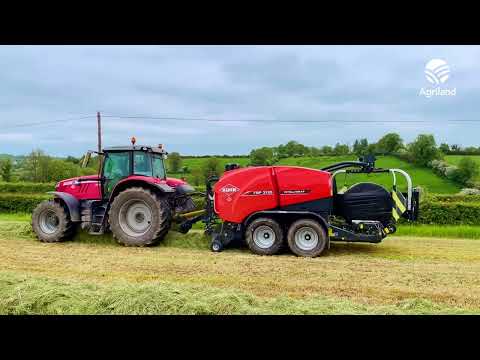 Combi round baler making no-net silage in Cavan