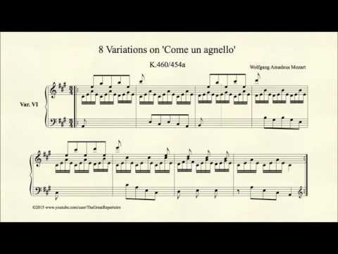 Mozart, 8 Variations on Come un agnello, K 460 454a, Var 6