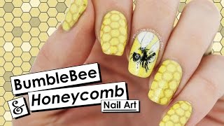 Bumblebee & Honeycomb Nail Art | NAIL CRUSH = PiggieLuv | Nailed It NZ
