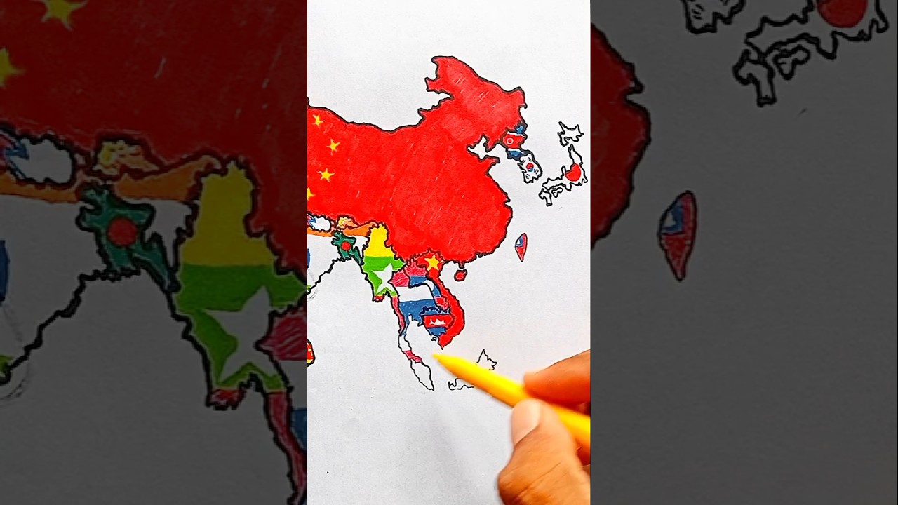 Draw Malaysia 🇲🇾 Flag Map #malaysia