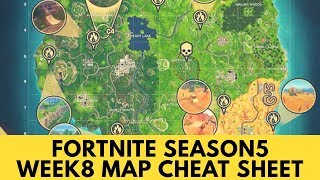 fortnite season 5 week 8 map cheat sheet - fortnite season 5 week 8 cheat sheet