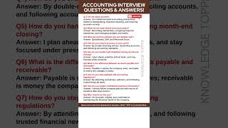 Accounting Interview Questions and Answers | Accountant Interview Questions