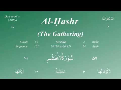 Surah Hashr 1-5 10 times repitition by Mishary Al Afasy
