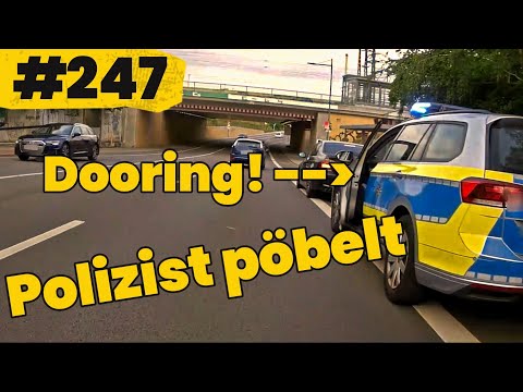 Doored by police, cyclist argues with tram and cuts corners - FDD - Episode #247
