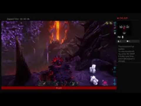 Ark survival genesis on magmasaur in volcano while the eruption.