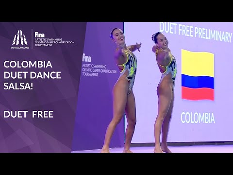 Colombia Duet shines in Artistic Swimming Olympic Qualifier 🇨🇴 Free Routine
