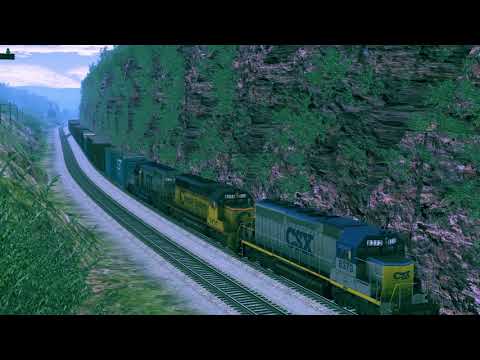 Open Rails Train Simulator-CSXT R353 at Sand Patch Summit c. 1992