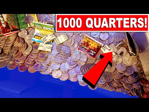 I PUT 1000 QUARTERS IN A COIN PUSHER WITH A PRIZE KEY!