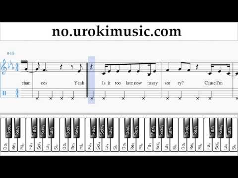 Lær å Spille Piano (høyre hånd) Justin Bieber - Sorry Melodi Trening Del#2 um-i935