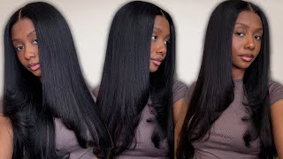 THIS NO SLIP WIG EATS!! 😍 Super Natural & Easy Glueless Yaki Wig Install | Nadula Amazon 