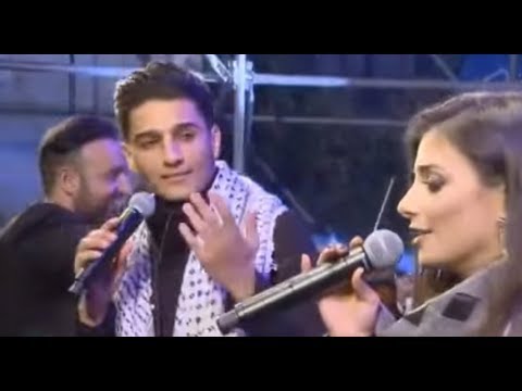 رولا عازر تغني  ديو مع محمد عساف  كريسماس ماركت الناصرة 2016