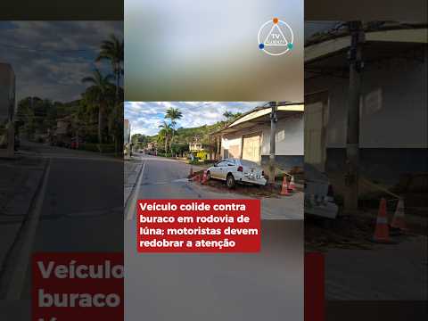 Veículo colide em buraco em rodovia de Iúna, Espírito Santo; motoristas devem redobrar a atenção.