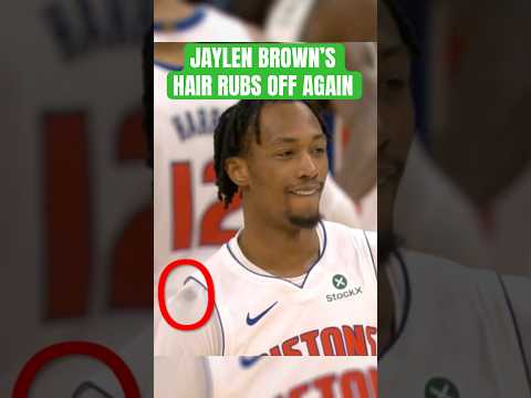 Jaylen Brown's hair rubs off on Ron Holland this time 😂 #shorts