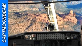 Cessna Citation Landing Sedona GUSTY WINDS!