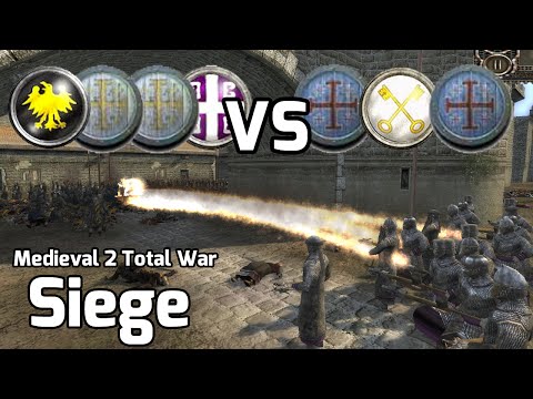 Medieval 2 Total War Online Battles #217 (3v4 Siege) - Battle of Crosses