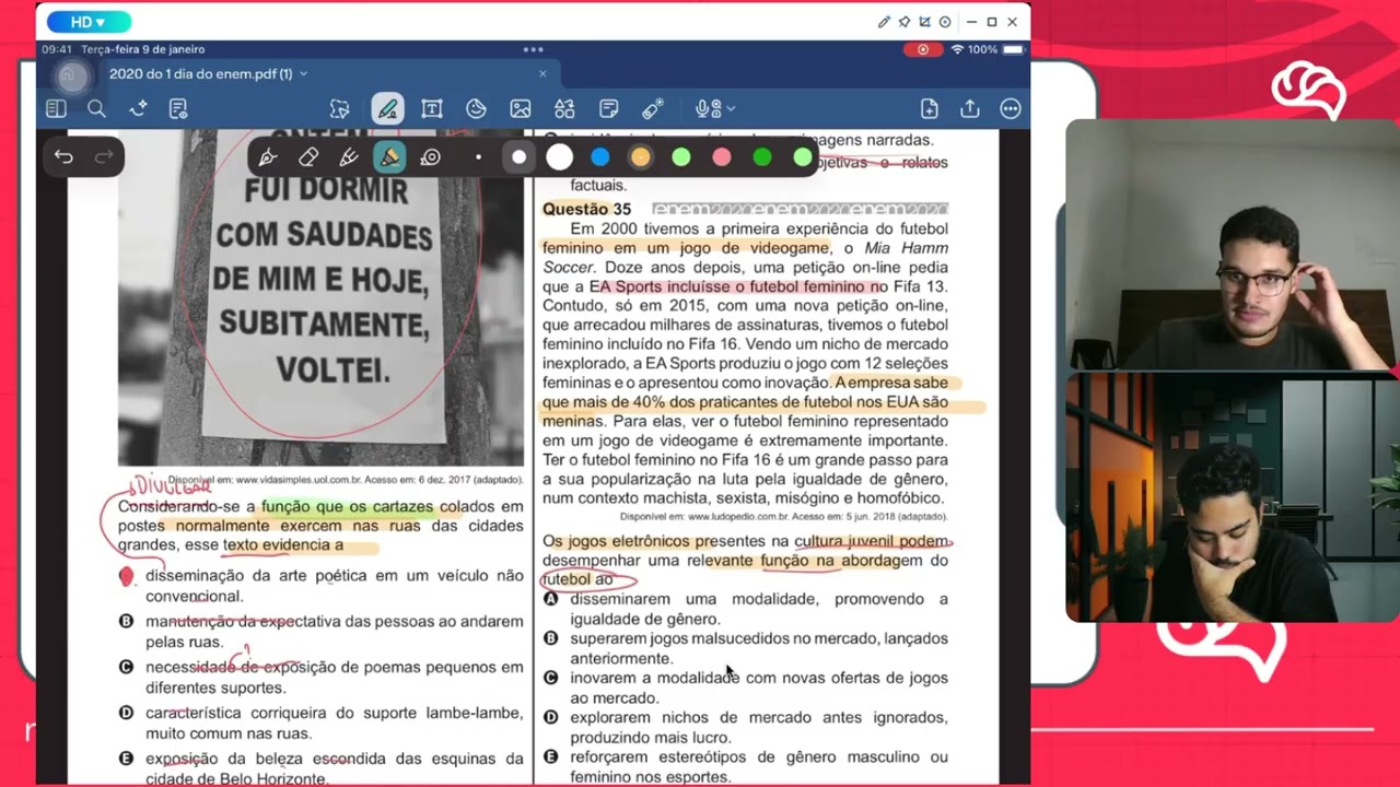 Resolução em Vídeo — Questão 35 ENEM 2020