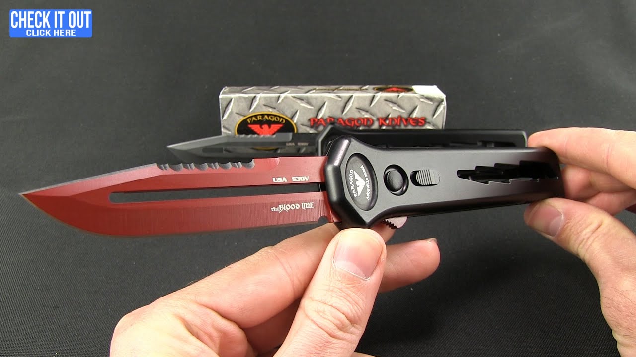 Paragon OTF Automatic Knife Red (3.5" Tanto Serr) 