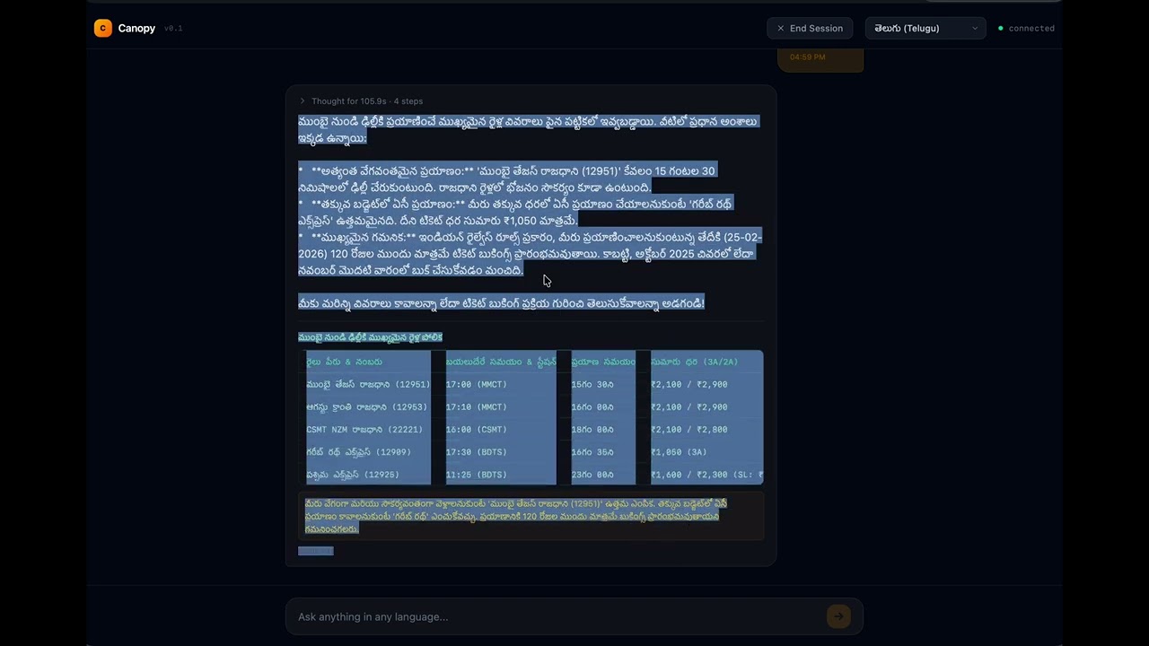 Canopy project preview