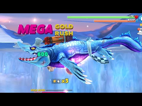 Mr Snappy Shark🦈 Maxed All Stats with Unlimited Mega Gold Rush - Hungry Shark World Full Gameplay HD