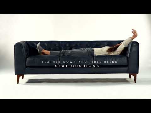 Essex Sofa in Midnight Blue from Poly & Bark | modern sofa, mid-century sofa, blue sofa, tufted
