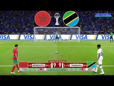 Morocco vs Tanzania Penalty Shootout - 1/8 final Africa Cup of Nations 2025 - eFootball PES