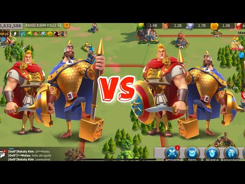 Charles Martel/Alexander vs Alexander/Charles Martel - no equip - Rise of Kingdoms RoK