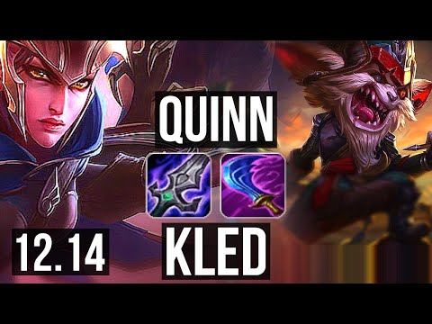 QUINN vs KLED (TOP) | Rank 2 Quinn, 1200+ games, 1.5M mastery, 5/2/6 | KR Grandmaster | 12.14