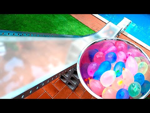 Super Slide Marble Run ASMR Water Balloons