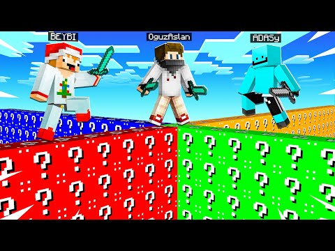 TEK ÇİZGİ ŞANS BLOKLARI SAVAŞI - Minecraft