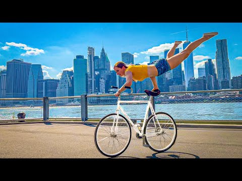 Mindblowing Bike Skills Meets New York`s Epic Skyline | Violalovescyling #biketricks